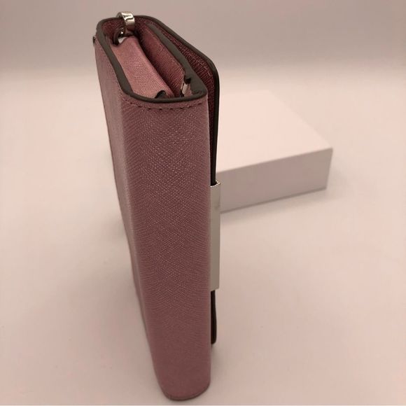 Henri Bendel West 57th Wristlet Wallet Metallic Pink Leather Wrist Strap - Picture 6 of 14